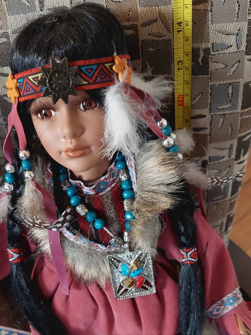 Cathay Collection Porcelain 15" Native American Indian Doll Limited Edition 5 - Picture 6 of 11